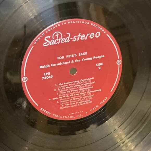 Ralph Carmichael And The Young People For Pete's Sake! (Vinyl, 1967) Sacred - Picture 9 of 12